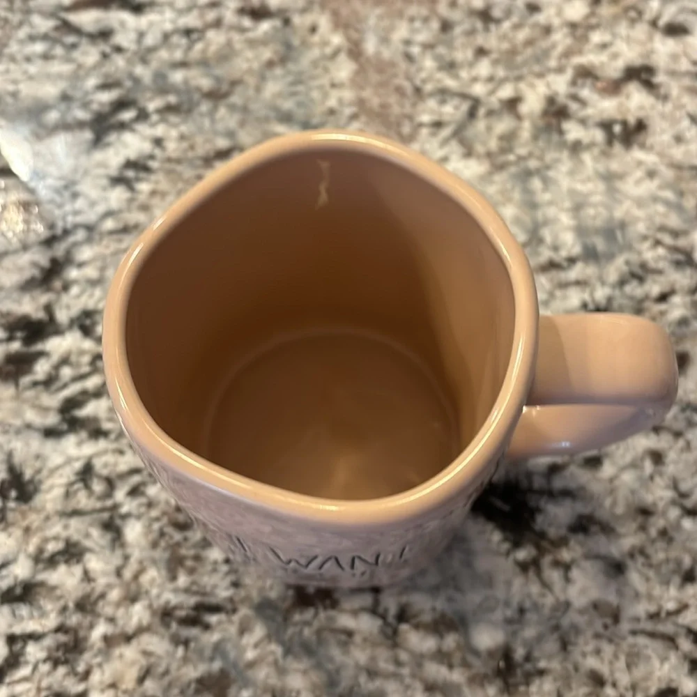 Rae Dunn Grande 16 Oz. Size "I WANT CHOCOLATE" Ceramic Mug Light Pink Nice Gift! - Picture 2 of 3